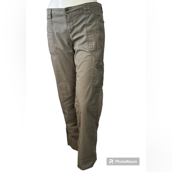Steve & Barry’s Green Cargo Wide Leg Pants Sz 10 - Picture 1 of 10